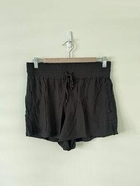 Abercrombie & Fitch Black Elastic Waist Drawstring Flowt Shorts